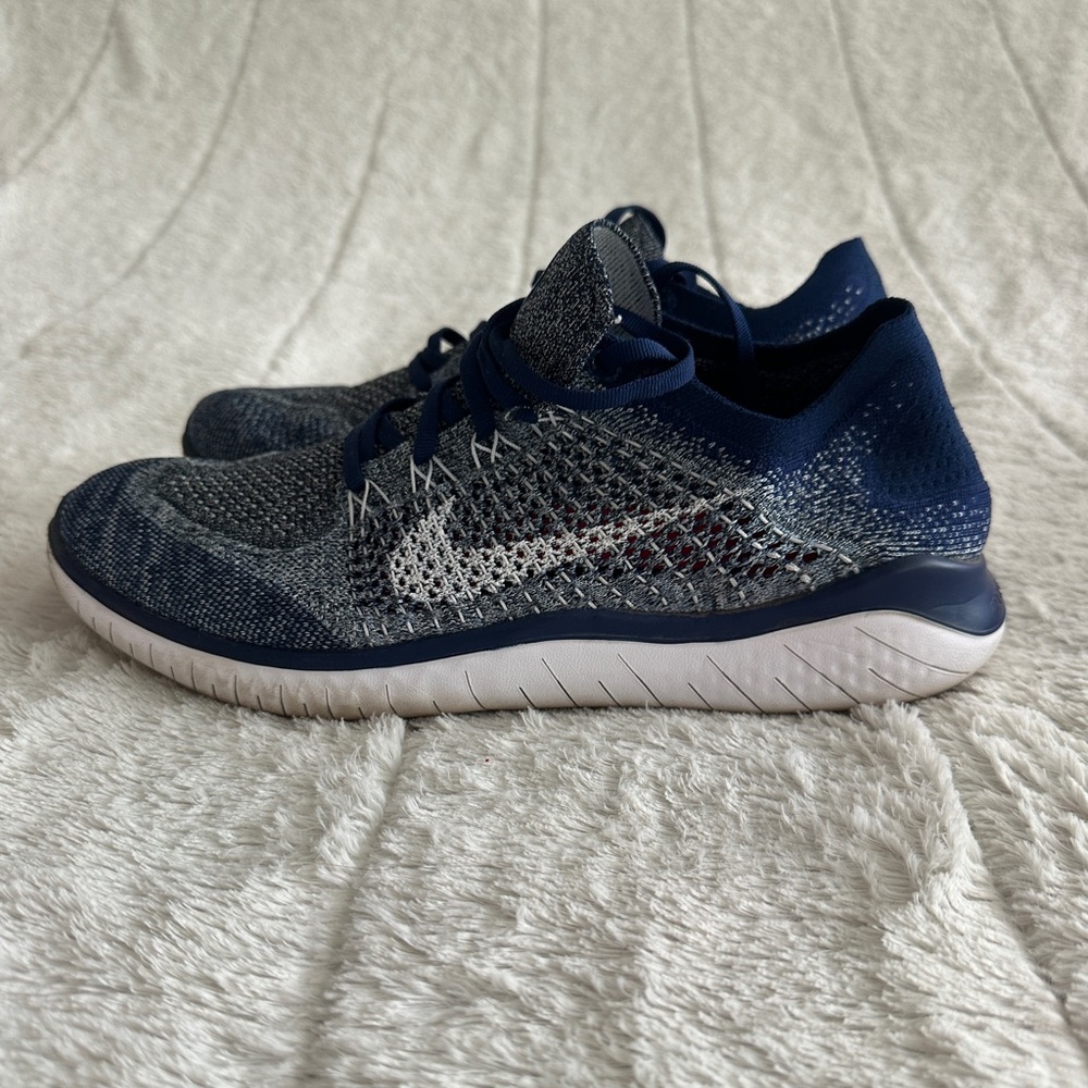 Nike Free RN Flyknit Shoes Mens 11 Blue/White